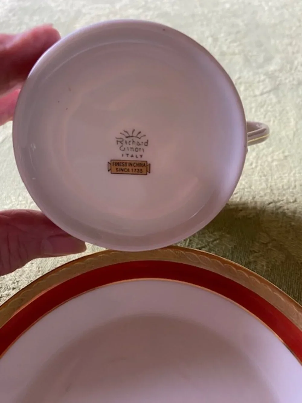 Ginori 1735 Palermo Rust Cup & Saucer from the 60's, used as a prop